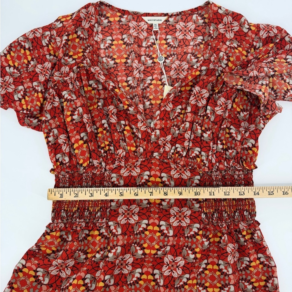 Max Studio NWT Flutter Sleeve Empire Waist Maxi Dress Short Sleeve Size Medium - Picture 6 of 13